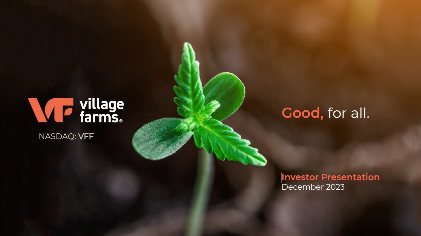 Presentations Village Farms International